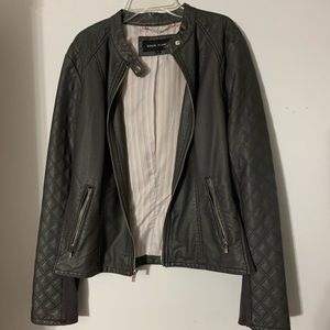Grey Leather Jacket